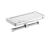 Бумагодержатель двойной с полкой Rush Edge ED77143A, хром