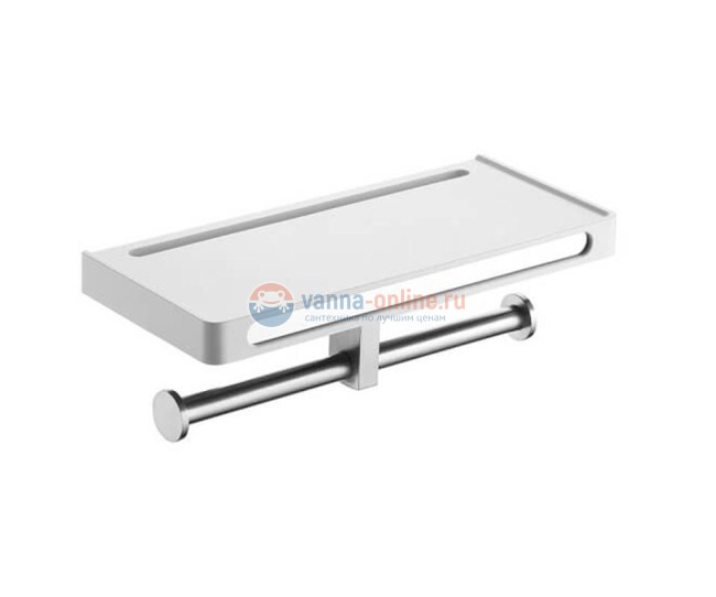 Бумагодержатель двойной с полкой Rush Edge ED77143A, хром