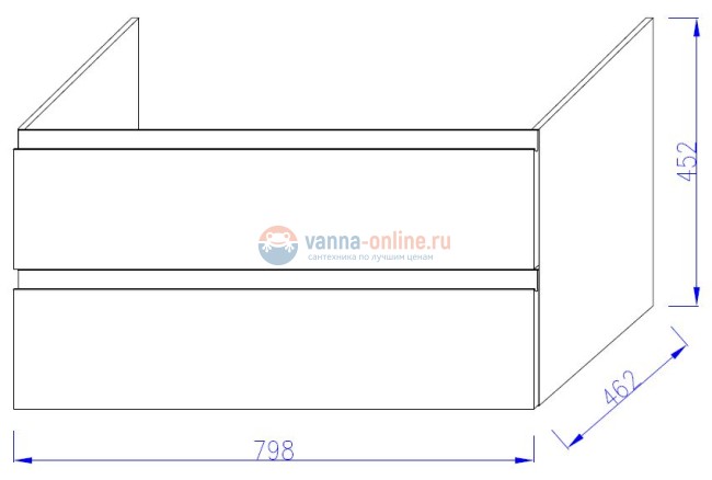 Тумба под раковину Jacob Delafon Madeleine EB2053-J52, 80 см, блестящая черная