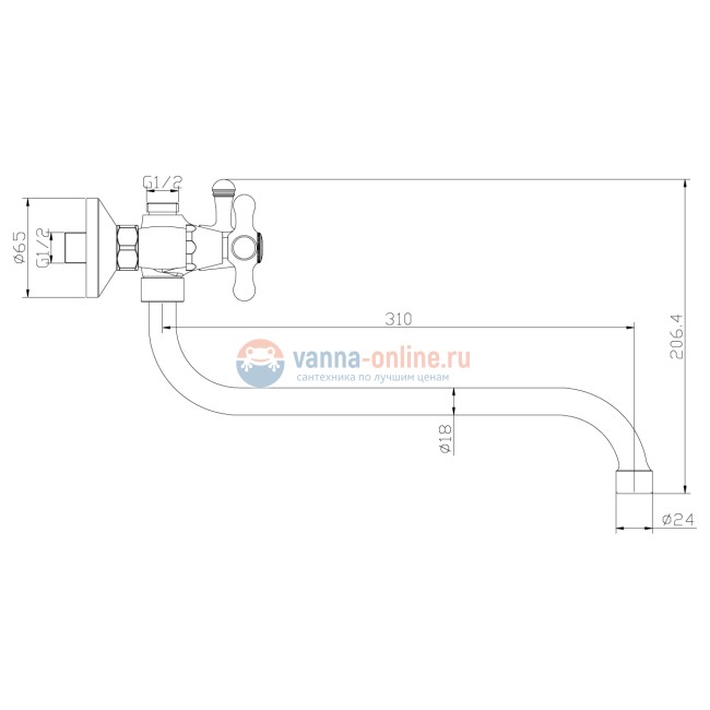 Смеситель Rossinka Y02-82 для ванны и душа Смеситель Rossinka Y02-82 для ванны и душа