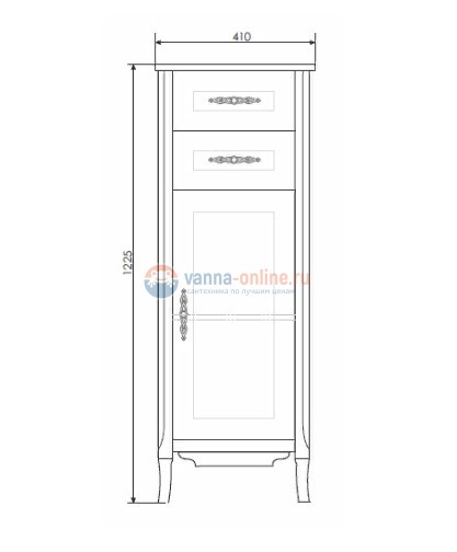 Пенал Comforty Версаль 40 слоновая кость