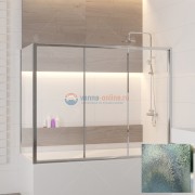 Шторка на ванну RGW SC-81, 041181675-51, 160 x 75 x 150 см стекло шиншилла, хром