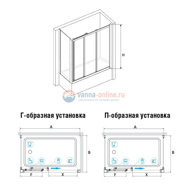 Шторка на ванну RGW SC-81, 041181675-51, 160 x 75 x 150 см стекло шиншилла, хром
