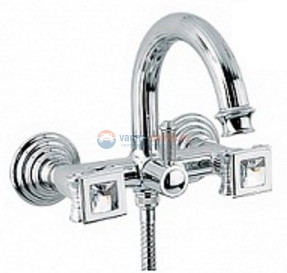 Смеситель Cezares Olimp VD-01-Sw цвет хром, ручки квадратные Swarovski