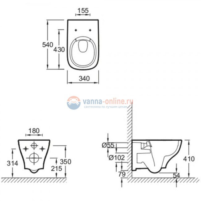 Подвесной унитаз Jacob Delafon Struktura EDE102-00, безободковый