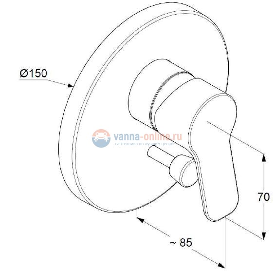 Смеситель для ванны и душа Kludi Pure&Easy 374190565