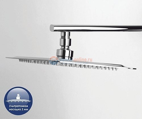 Душевой гарнитур WasserKRAFT A042 с верхним душем 300*200 мм, хром Душевой гарнитур WasserKRAFT A042 с верхним душем 300*200 мм, хром