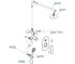 Встраиваемый комплект для душа WasserKRAFT A16777 с верхней душевой насадкой и лейкой