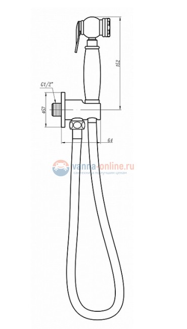 Гигиенический душ Cezares Retro CZR-IFSC1-02, бронза Гигиенический душ Cezares Retro CZR-IFSC1-02, бронза