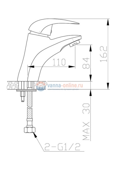 Смеситель Agger Proud A0802100 для раковины без донного клапана, хром