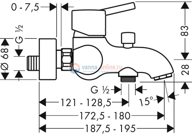 Смеситель Hansgrohe Talis S 32420 для ванны и душа