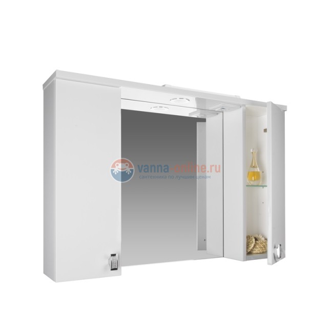 Зеркальный шкаф Iddis Rise RIS90W0i99, 90 см, цвет - белый Зеркальный шкаф Iddis Rise RIS90W0i99, 90 см, цвет - белый