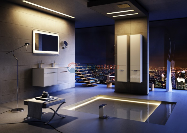 Зеркало с подсветкой Aqwella Malaga 120 см Mal.02.12