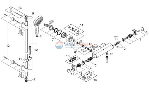 Душевой гарнитур с термостатом Grohe Grohtherm 2000 New 34281001