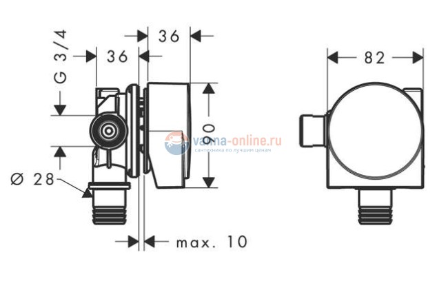 Наполнитель для ванны Hansgrohe 58112000
