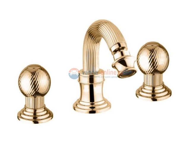 Смеситель Cezares Olimp BBS2-03/24-M цвет золото, ручки круглые металл