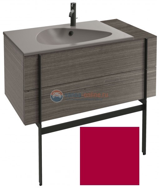 Тумба под раковину Jacob Delafon Nouvelle Vague 100 EB3031-M75, с выступом, цвет - малиновый матовый