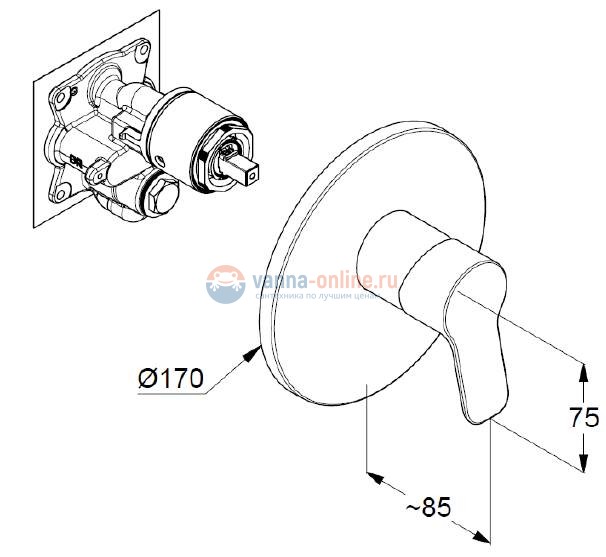 Смеситель для душа Kludi Pure&Easy 376550565