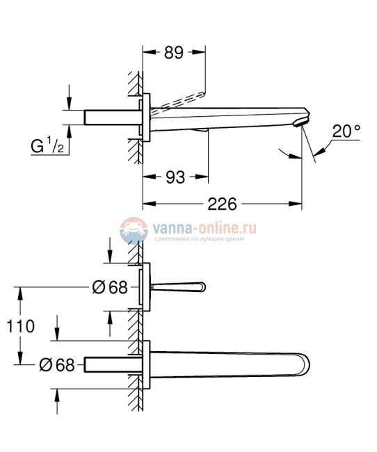 Смеситель для раковины Grohe Eurodisc Joy 19969000, хром Смеситель для раковины Grohe Eurodisc Joy 19969000, хром