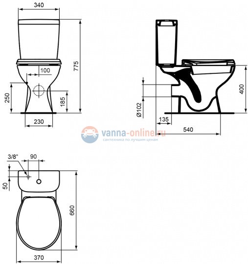 Напольный унитаз Vidima СЕВА ФРЕШ E405861 крышка микролифт