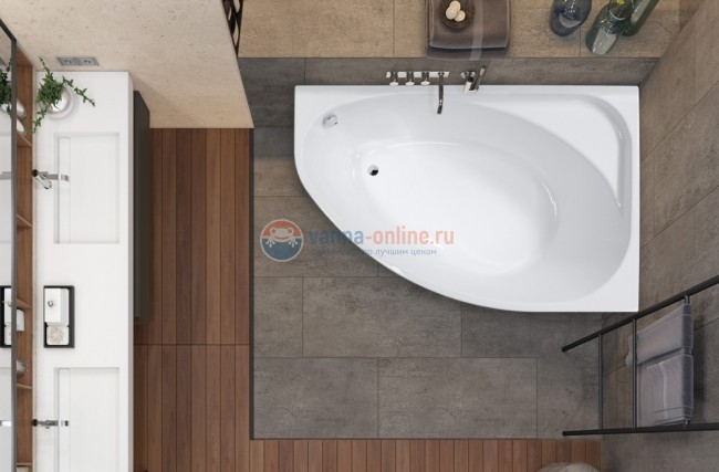 Акриловая ванна Vagnerplast Hapi 170 х 110 см белая, левая/правая