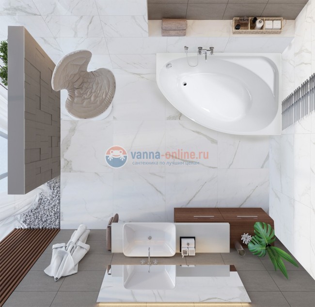 Акриловая ванна Vagnerplast Hapi 170 х 110 см белая, левая/правая