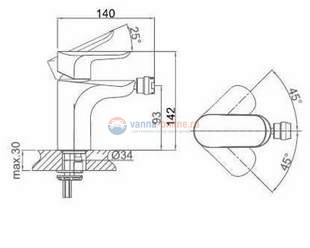 Смеситель D&K Venice Baciano DA1032201 для биде