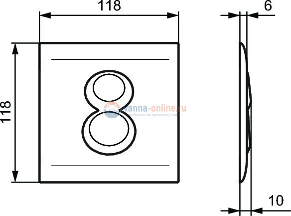 Антивандальная пневматическая панель смыва Ideal Standard SEPTA PRO P4 R0136AC