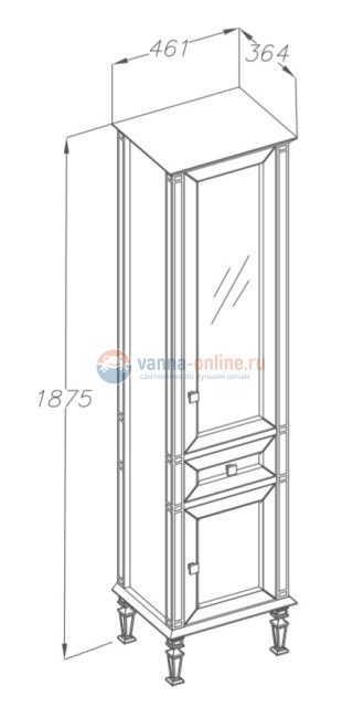 Пенал Opadiris Кантара 45 см напольный, белый матовый, левый/правый Пенал Opadiris Кантара 45 см напольный, белый матовый, левый/правый