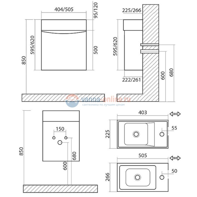 Тумба под раковину Art&Max Liberty-400-1D-SO-BL, 40 x 22 x 55 см подвесная, белый Тумба под раковину Art&Max Liberty-400-1D-SO-BL, 40 x 22 x 55 см подвесная, белый