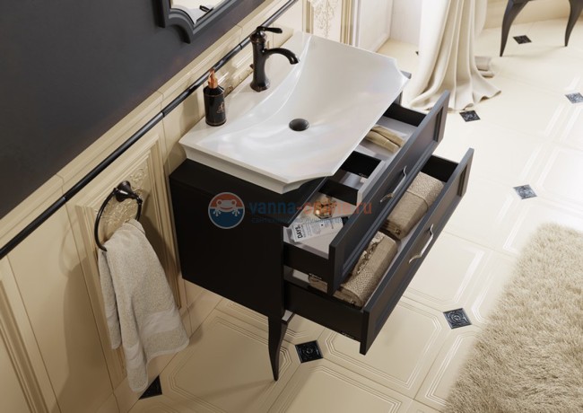 Тумба с раковиной Aqwella LaDonna 850, черный