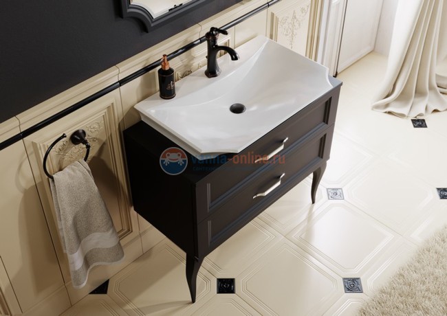 Тумба с раковиной Aqwella LaDonna 850, черный