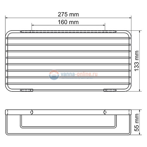 Полка металлическая прямая WasserKRAFT К-722 Полка металлическая прямая WasserKRAFT К-722
