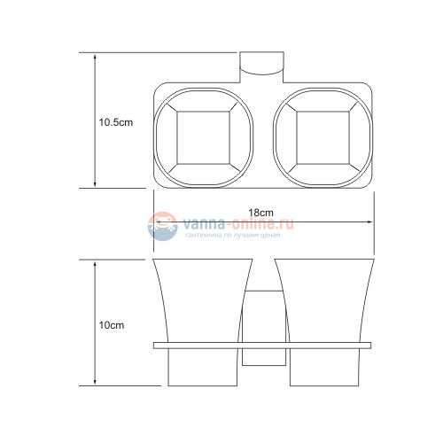 Подстаканник двойной WasserKRAFT Exter К-5228D стеклянный Подстаканник двойной WasserKRAFT Exter К-5228D стеклянный