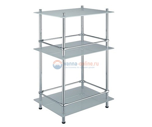 Напольная стеклянная тройная полка с бортиком WasserKRAFT 4033