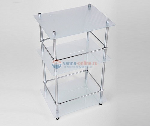 Напольная стеклянная тройная полка с бортиком WasserKRAFT 4033