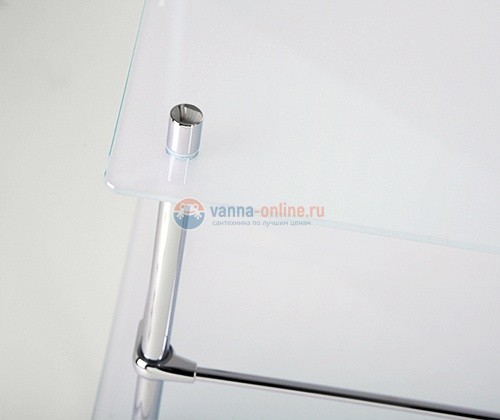 Напольная стеклянная тройная полка с бортиком WasserKRAFT 4033