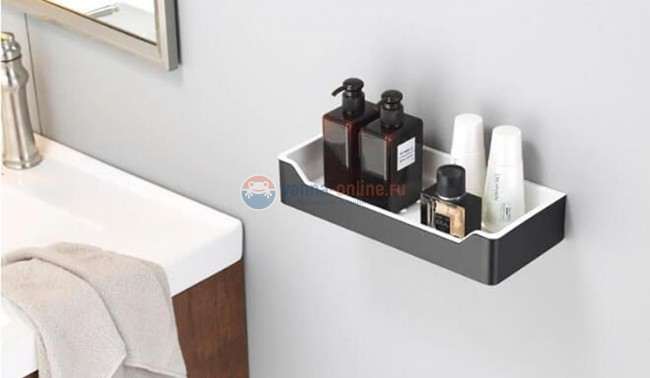 Полка прямоугольная Rush Edge ED77164B black, черная