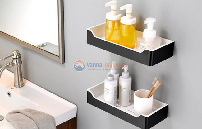 Полка прямоугольная Rush Edge ED77164B black, черная