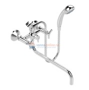 Смеситель Vidima ТРИНИТИ (Trinity) BA262AA для ванны и душа с душевым гарнитуром, поворотный излив, хром