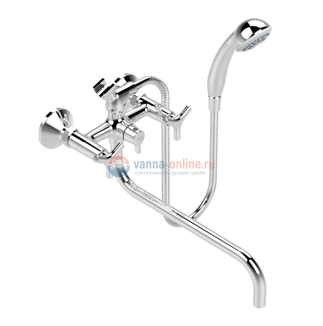 Смеситель Vidima ТРИНИТИ (Trinity) BA262AA для ванны и душа с душевым гарнитуром, поворотный излив, хром Смеситель Vidima ТРИНИТИ (Trinity) BA262AA для ванны и душа с душевым гарнитуром, поворотный излив, хром