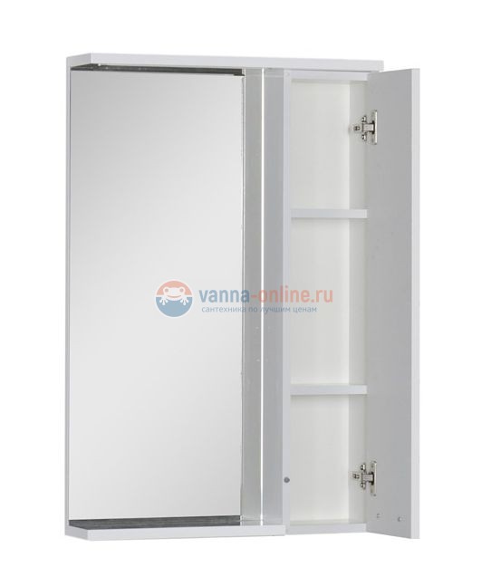 Зеркало-шкаф Aquanet Доминика 60 Led 00171918, цвет фасада белый, правый