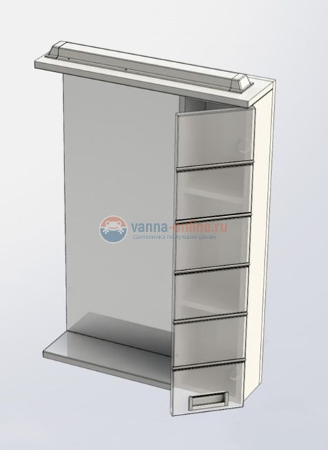 Зеркало-шкаф Aquanet Доминика 60 Led 00171918, цвет фасада белый, правый