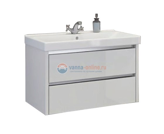 Тумба Comforty Дублин 90 белый глянец с раковиной Comforty 8059