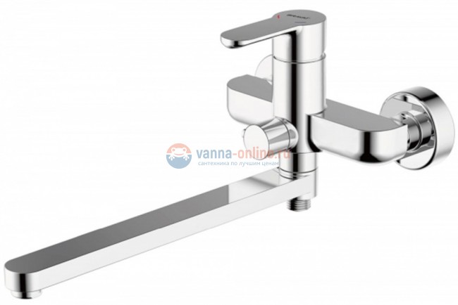 Смеситель Bravat Stream F63783C-L для ванны, длинный излив