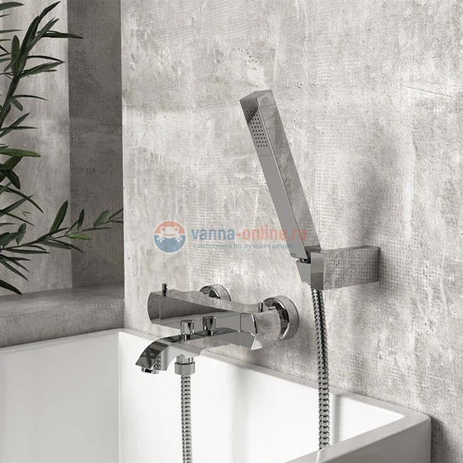 Смеситель для ванны Paini Lady с термостатом и аксессуаром Смеситель для ванны Paini Lady с термостатом и аксессуаром