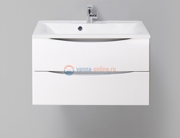 Тумба под раковину BelBagno Marino MARINO-800-2C-SO-BL-P, 80 х 45 х 55 см, Bianco Lucido - белый глянец