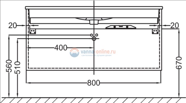 Тумба под раковину Jacob Delafon Vox 80 см, EB2078-R1-E10, квебекский дуб