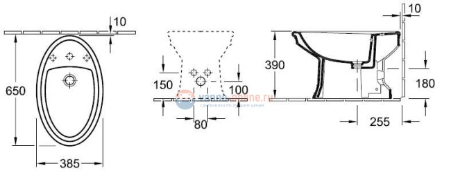 Биде Villeroy&Boch Amadea 7485 00R1 напольное Биде Villeroy&Boch Amadea 7485 00R1 напольное