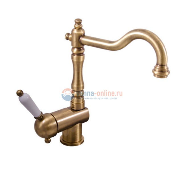 Смеситель для раковины Rav-Slezak Labe L508.5/8SM, бронза/белый